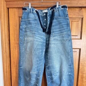Free People  Moxie Pull-On Barrel Jeans